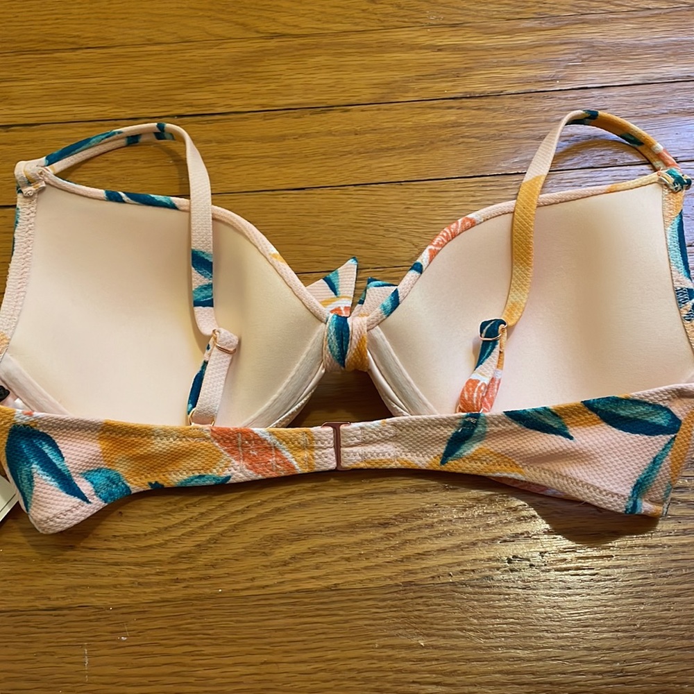 Shade & Shore Orange and Green Bikini Top - Picture 2 of 4
